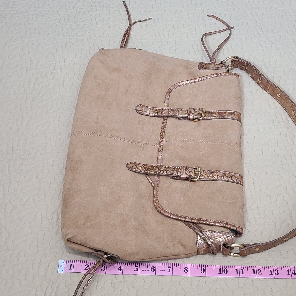 Camel Suede and Crocodile boho shoulder bag - Picture 12 of 12
